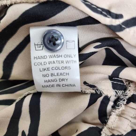 New Dress Forum Zebra Print Wrap Dress Long Sleeve Womens Size M Tan Black NWT - Picture 8 of 12